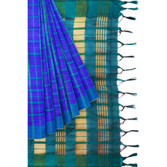 Hira Silk Cotton Saree for Women, Printed Sari with Unstitched Blouse Piece