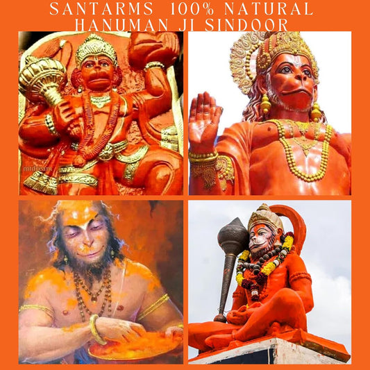 Santarms 100% Natural Hanuman Ji Sindoor 10g | Pure Sindur Powder for Bajrangbali, Rituals, Chhath Puja (Orange)