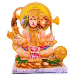santarms Lord Panchmukhi Hanuman Idol 5 Head Bajrang Bali Exquisite Bajrangbali Sitting Murti Hindu God Figurine Statue for Home& Office Car Dashboard Gift