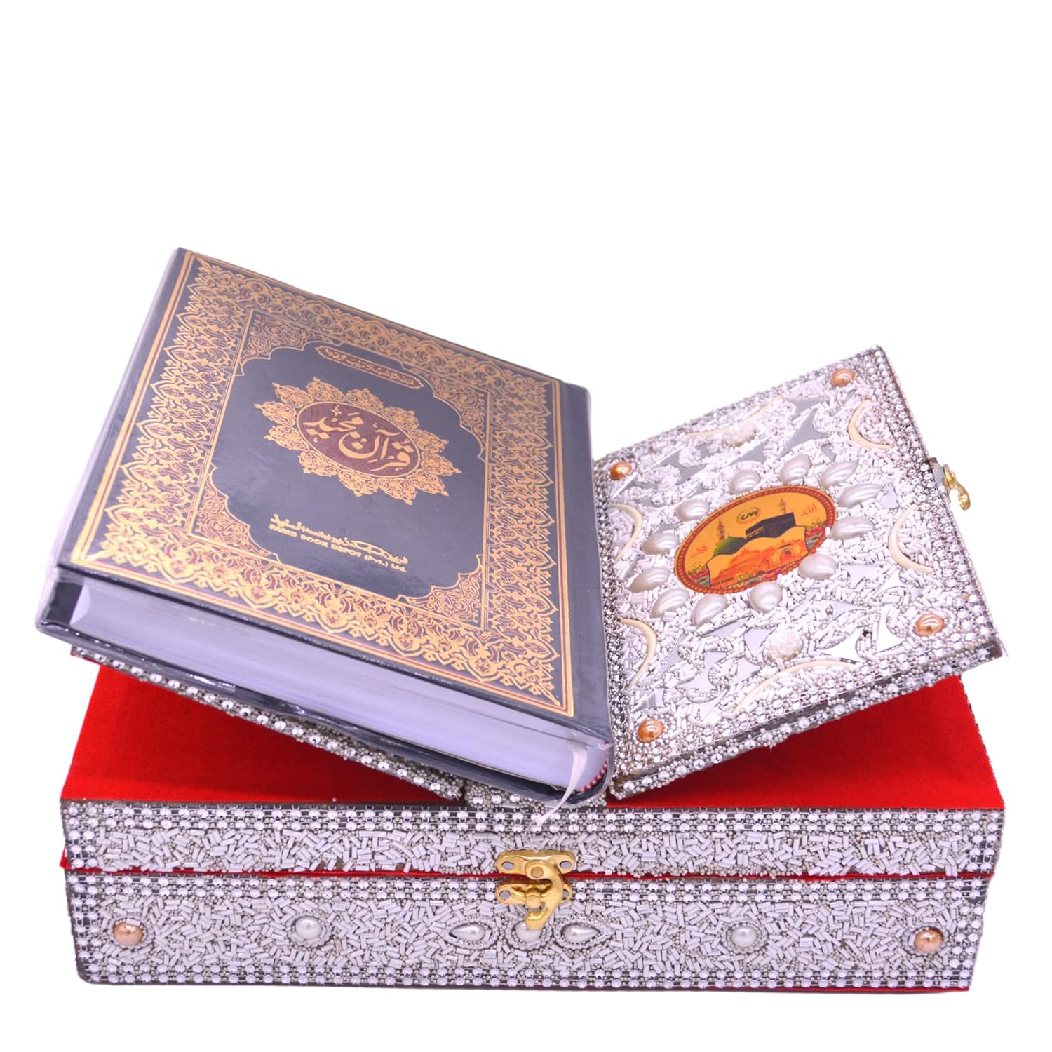 Santarms Wooden Quran pak for Reading - Quran Box with pak Stand | Quran pak Stand | holy Quran with Box Holder rehal Box Quran pak with Stand Quran rehal Box Quran with pak