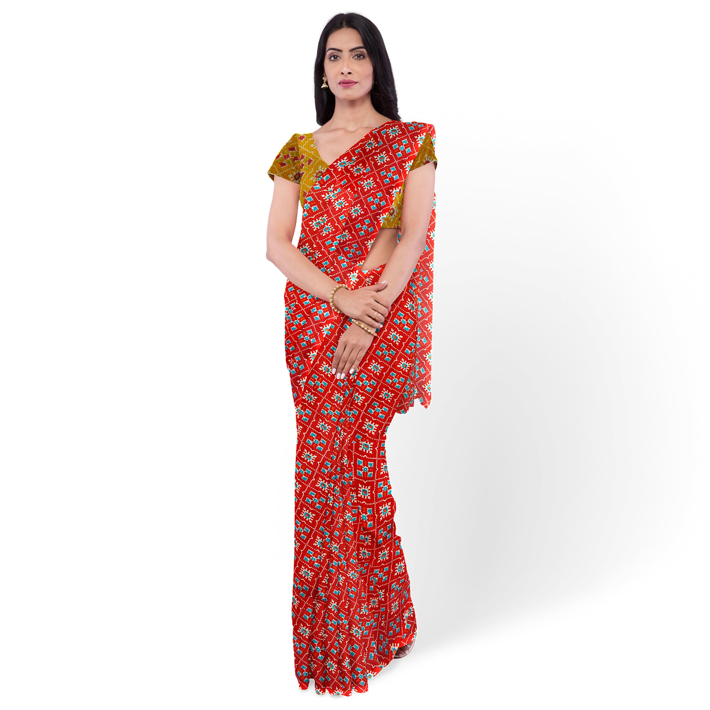 Hira Silk Printed Saree for Women, Tussar Silk Saree/Sari with Unstitched Blouse Piece