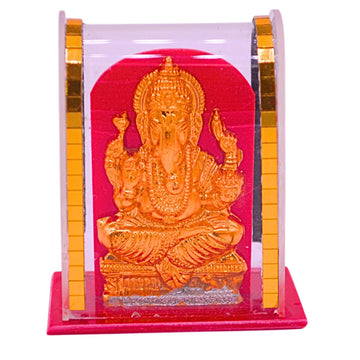 santarms God Idol Car Dashboard Cabinet Handicraft Statue Acrylic Cover Home Room Office Temple Mandir Murti Decor Showpiece Item (1) (Ganesha)