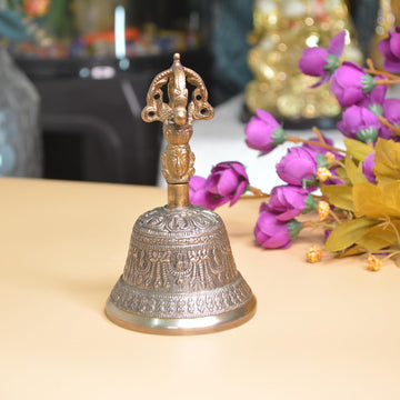santarms ashtadhatu Temple Bell Brass ghanti for Home Big Size Items décor vastu Antique Pooja Room Decoration mandir Hanging Bells puja