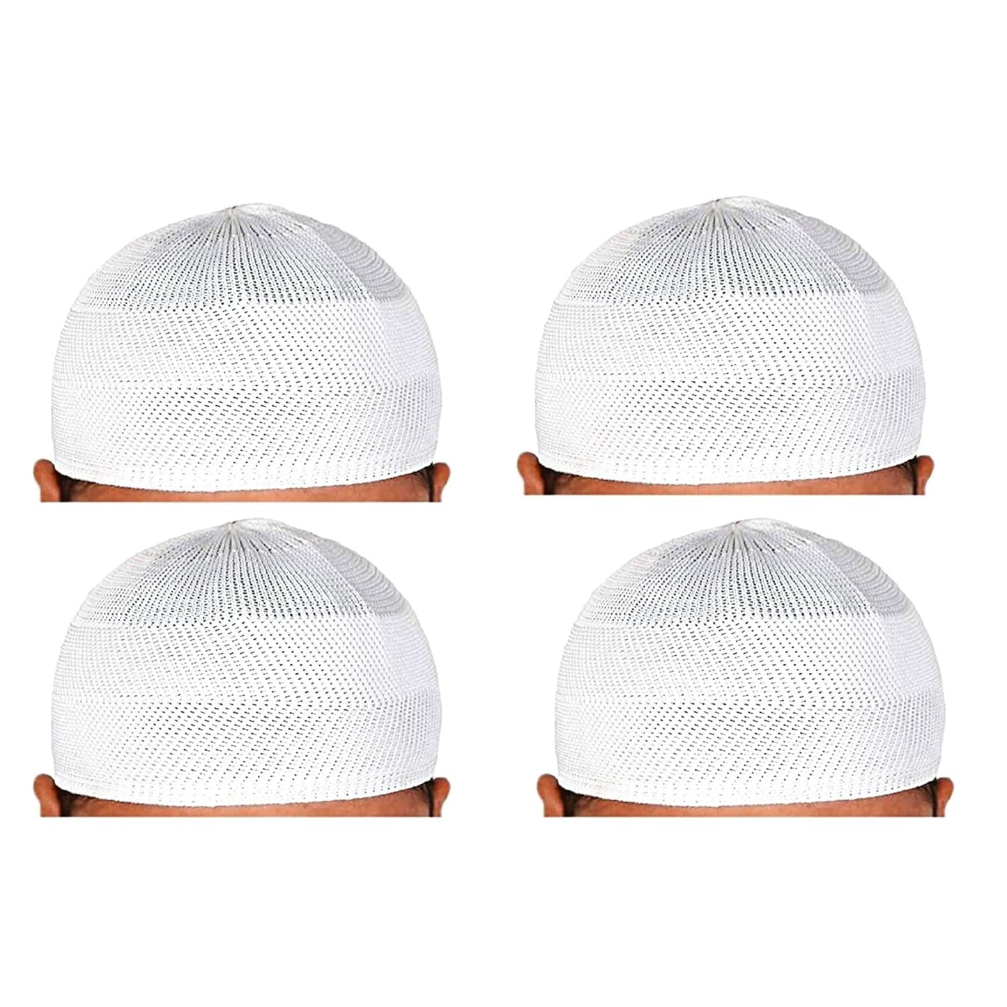 santarms Islamic Prayer Kufi Muslim Cap for Men or boy namaz topi for namaz (4 Cap) White