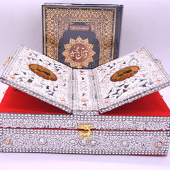 santarms Wooden Quran Box With Holy Quran Book Rehal Books Stand Fordable | Rihal For Book Reading Big Size Moulds Resin Of Holders Holder (In Arabic) Eid Gift Bible