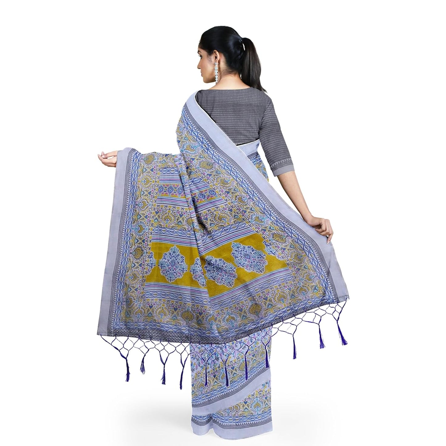 Hira Silk Kalamkari Saree with Unstitched Blouse Piece for Women - Pack of 2
