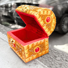 santarms Golden Small Vanity Gift Box – Perfect for Jewelry, Watches, Earrings, Accessories, and Return Gifts – Elegant and Luxurious Gift Box for Special Occasions