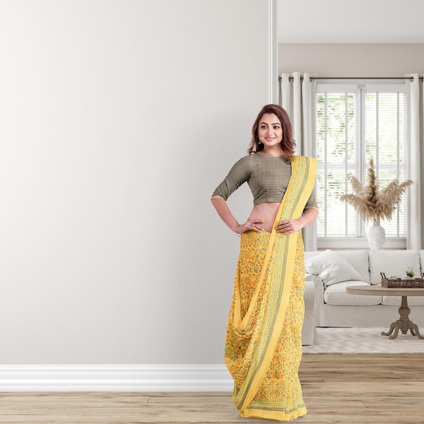 Hira Silk Kalamkari Saree with Unstitched Blouse Piece for Women - Pack of 2