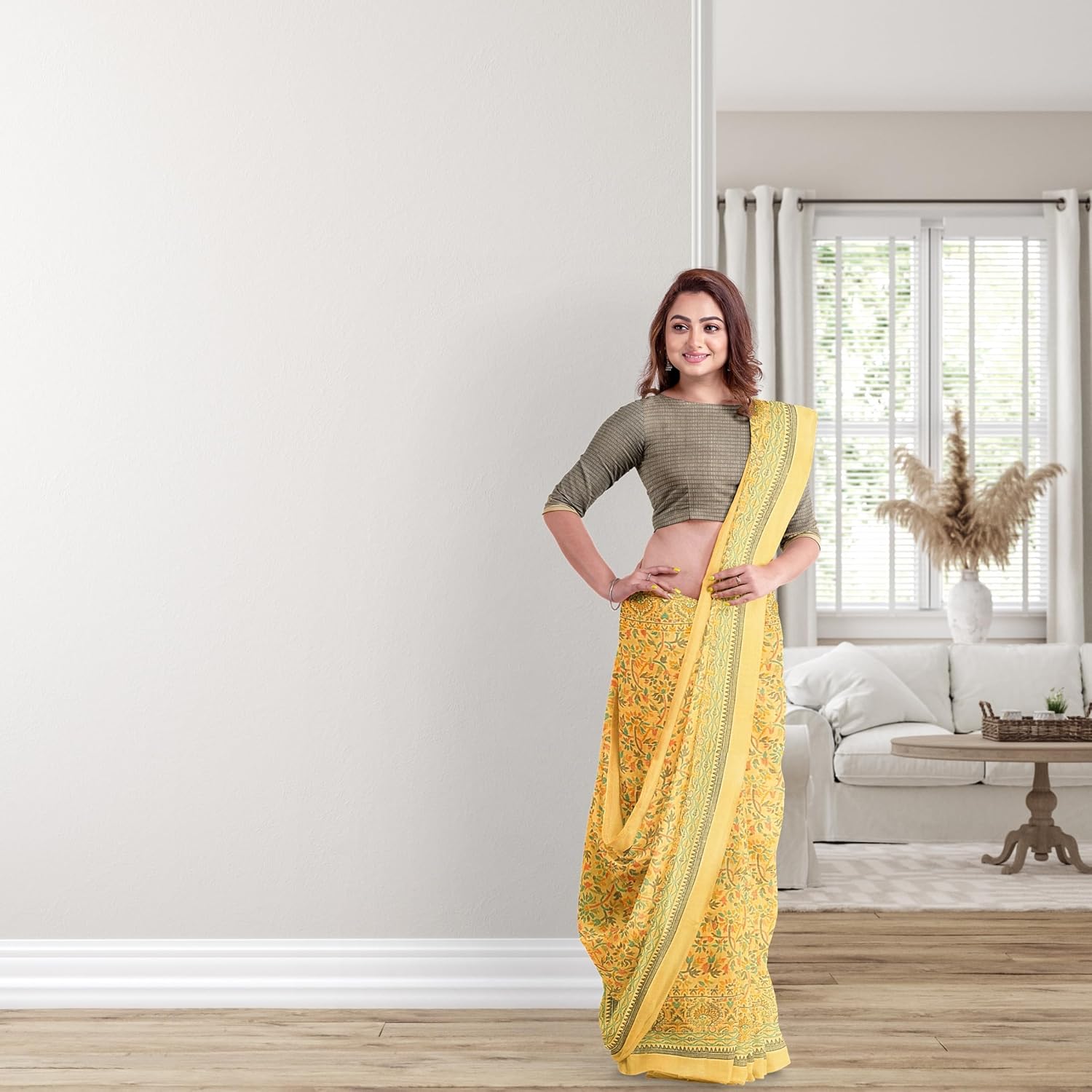 Hira Silk Kalamkari Saree with Unstitched Blouse Piece for Women - Pack of 2