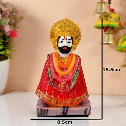 santarms Khatu Shyam Idol of Baba Shyam [Hare Ka Sahara Baba Shyam Humara] Car Dashboard Decorative Idol - Handcrafted Spiritual Figurine for Car, Home, or Office Decor - Buy
