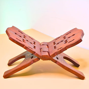 Santarms Wooden Holy Bible Books Stand Foldable | Book for Reading Rihal Best Gift Bride or Bridal - Geeta Gita Quran Box Sharif Bibal Granth Saheb Rehal Ramayan Prayer Documents Stands Size: 12 Inch