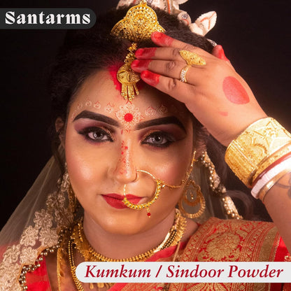 Santarms Natural Laal Sindoor Powder for Women, Long-Lasting Red Kumkum Suhaag for Pooja, Daily Use - 250gm