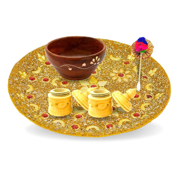 Santarms rakshabandhan thali Set Gift for Rakhi puja thali Set | Pooja Articles - Perfect rakshaa bandhan Gift for Sister, bhabhi or Brother