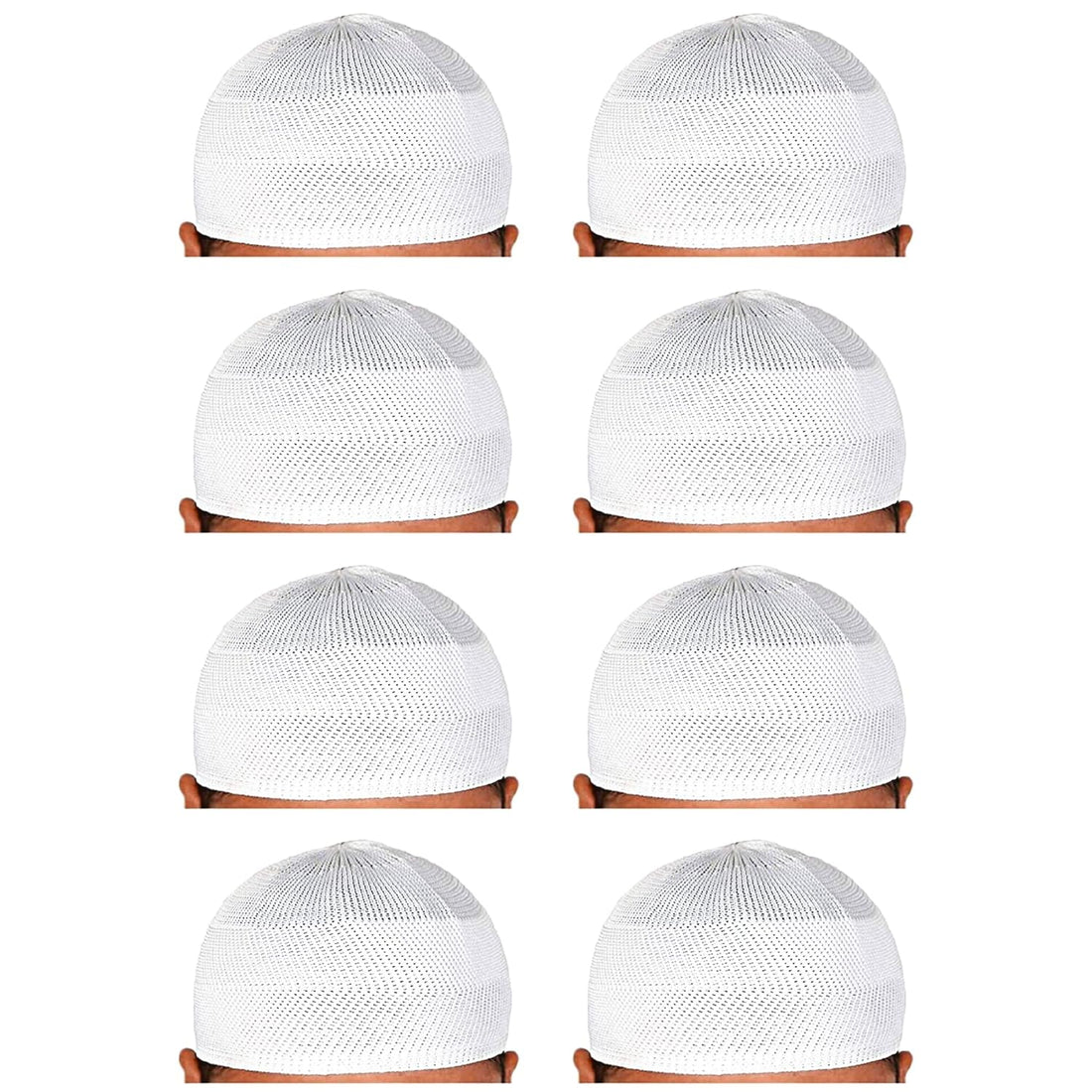 santarms Islamic Prayer Kufi Muslim Cap for Men or boy namaz topi for namaz (8 Cap) White