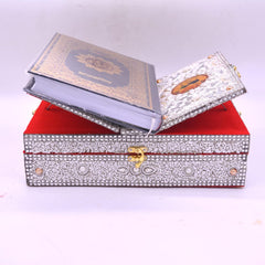 santarms Wooden Quran Box With Holy Quran Book Rehal Books Stand Fordable | Rihal For Book Reading Big Size Moulds Resin Of Holders Holder (In Arabic) Eid Gift Bible