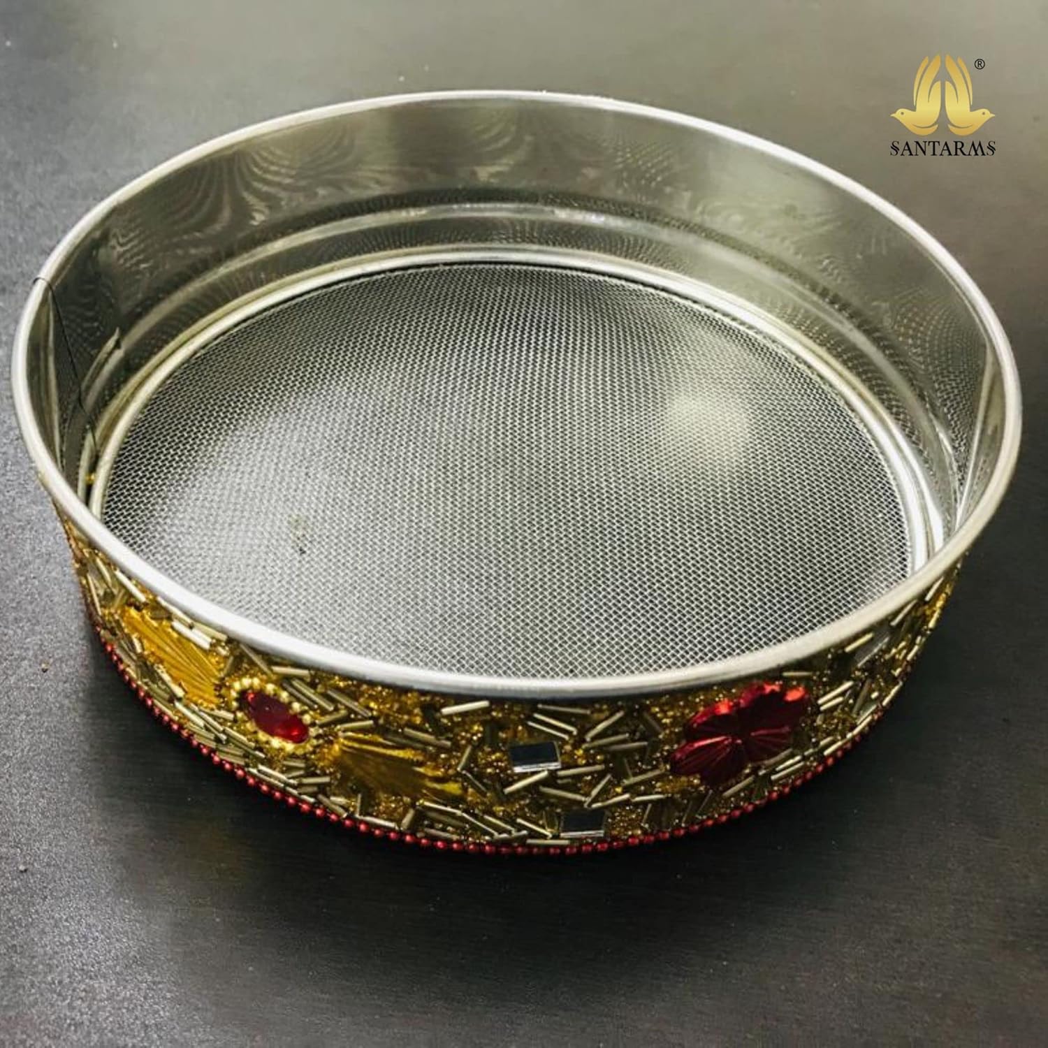 Santarms Handcrafted Karwa Chauth Chalni | Traditional Pooja Sieve for Moon Viewing | Karva Chauth Festival Essential 1 Piece of Karwachauth Channi