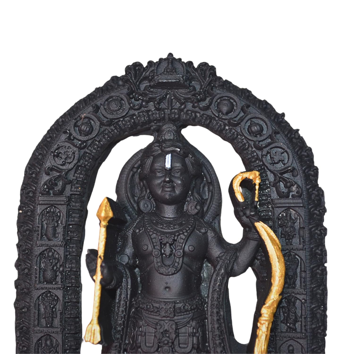santarms Marble Stone Ram Lala, Lalla Idol 3D Statute for Home Decor, Exact Copy Ram Lala Murti Ayodhya Ram Lala Darbar Mandir Model