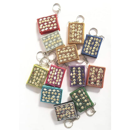 santarms Multicolor Antique Diary Vintage Handicraft Rajasthani Work Diary Key Chain with Lak Pen - 10 Pen and 10 diary : total items : 20 Pieces Combo