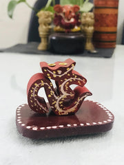 Santarms Elegant Om Agarbatti Stand Handcrafted Wooden Incense Stick Holder Perfect Pooja Accessory for Home Mandir Décor Traditional and Stylish Design for Spiritual Ambiance Home & Office