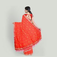 Hira Silk Saree for Women, Printed Silk Saree/Sari with Unstitched Blouse Piece, Kumkum Box and Red Sindoor