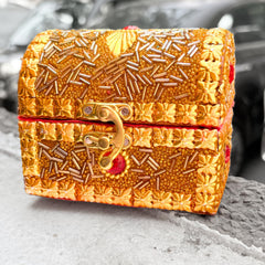 santarms Golden Small Vanity Gift Box – Perfect for Jewelry, Watches, Earrings, Accessories, and Return Gifts – Elegant and Luxurious Gift Box for Special Occasions