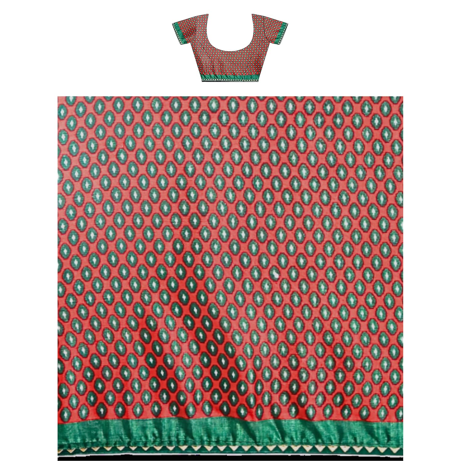 Hira Silk Saree for Women, Printed Silk Saree/Sari with Unstitched Blouse Piece Multi