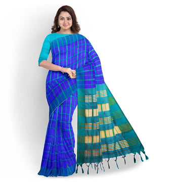 Hira Silk Cotton Saree for Women, Printed Sari with Unstitched Blouse Piece