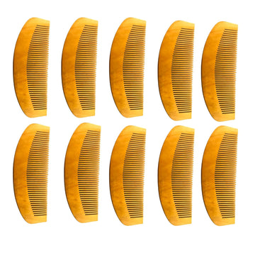 Santarms wooden neem comb for women men hair growth with wide wood tooth combs brush bamboo mens wodden combo set anti dandruff - mini comb for beard (Qty: 10)