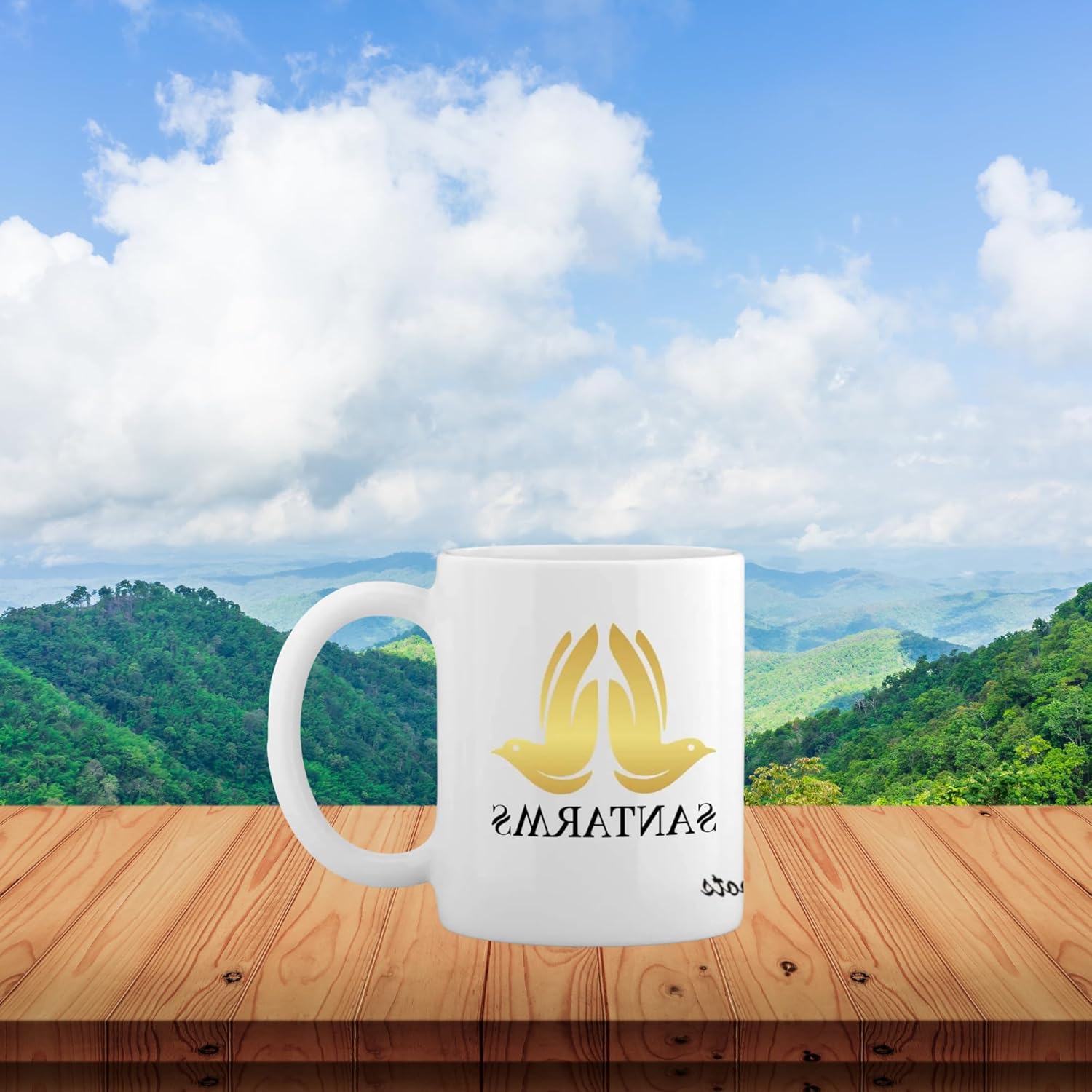 santarms Branded Stylish Coffee Mug Cup - Single Bone China Coffee/Tea Mug for Morning Milk, Tea, Coffee - Gift for Girls, Boys, Men
