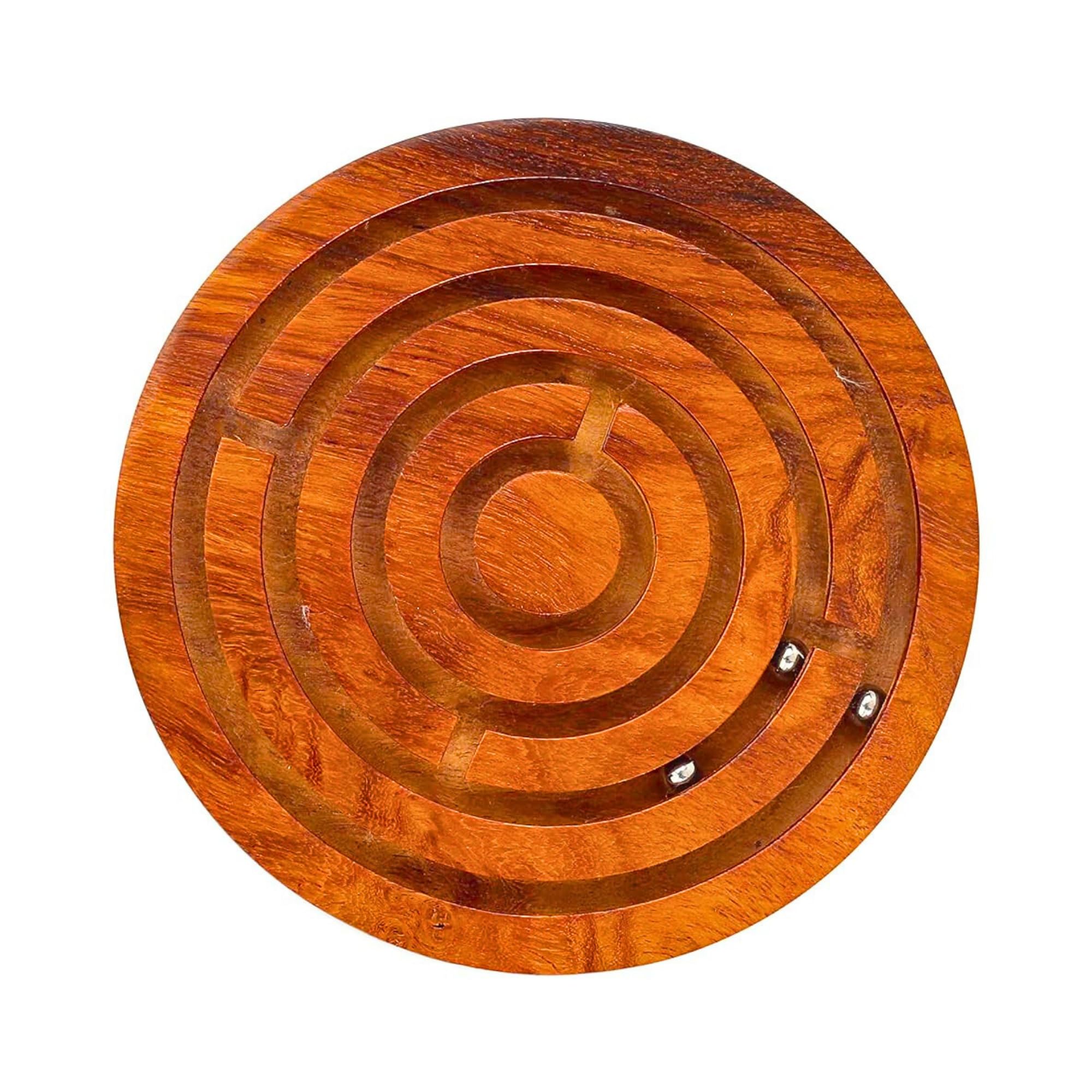 Santarms Vian Game Labyrinth, Ball-in-A-Maze Puzzles, Wooden Labyrinth Kid's Table Game for Kids (Small)