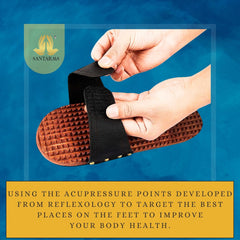 santarms Wooden Acupressure Foot Slippers Saints Khadau Paduka Charan Sandals, Traditional Wood Massage Chappals, Unisex Slipper Feet Sandals For Enhanced Health And Relaxation