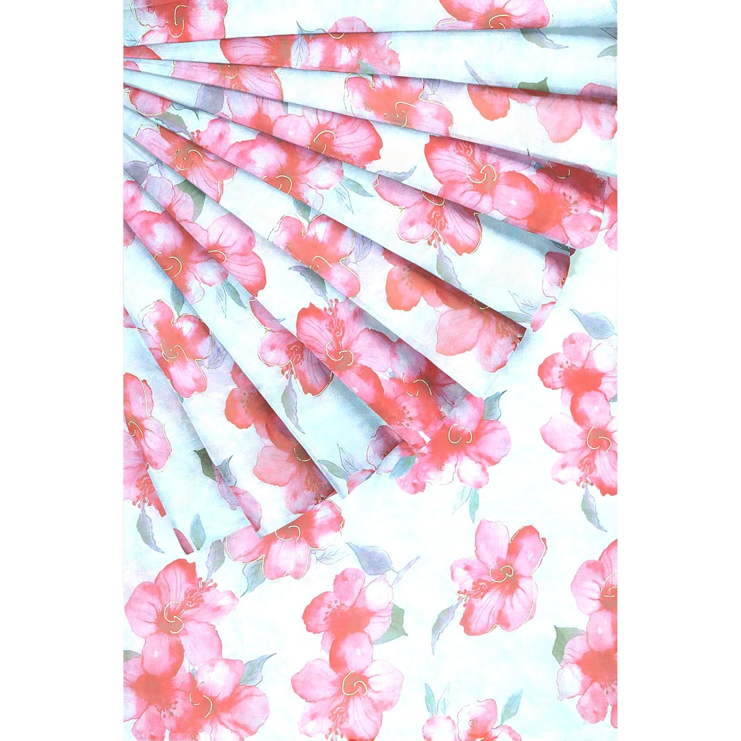 Hira Silk Organza Saree for Women, Printed Shiny Sari with Unstitched Blouse Piece for Women