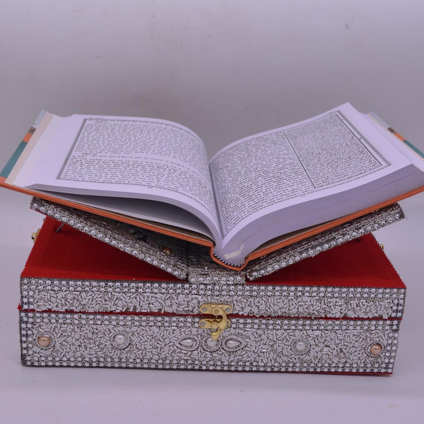 santarms Wooden Quran Box With Holy Quran Book Rehal Books Stand Fordable | Rihal For Book Reading Big Size Moulds Resin Of Holders Holder (In Arabic) Eid Gift Bible