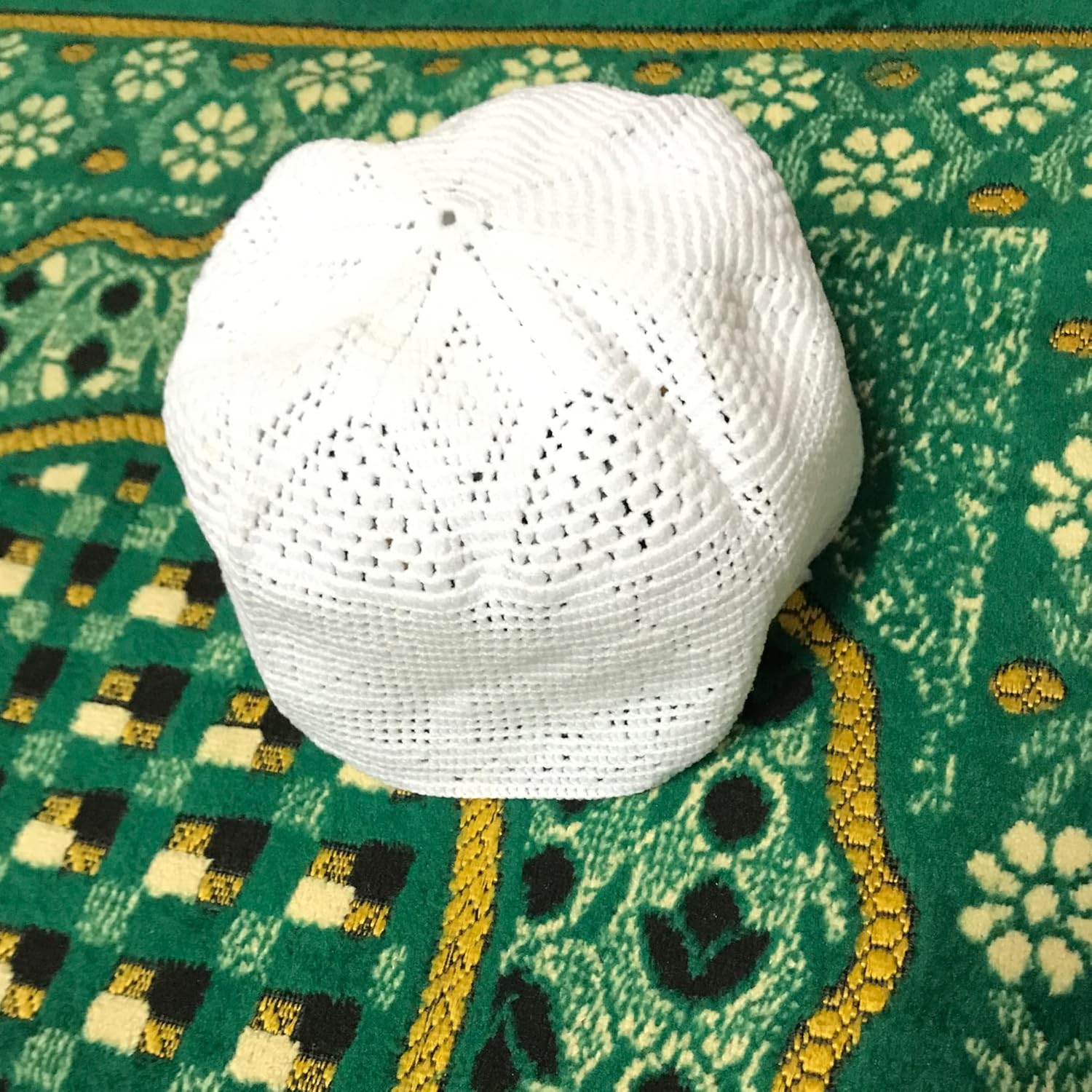santarms Islamic Prayer Kufi Muslim Cap for Men or namaz topi for namaz White