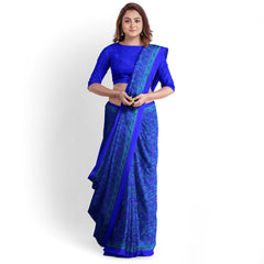 Hira Silk Printed Saree for Women, Air Line Crepe Silk Saree/Sari with Unstitched Blouse Piece