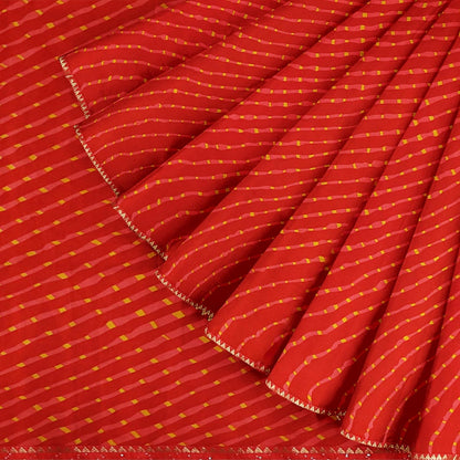 Hira Silk Women's Printed Chiffon Saree, Saree/Sari with Unstitched Blouse Piece for Women, Red
