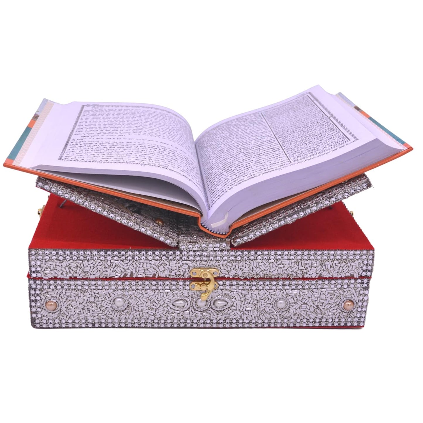 santarms Elegant Wooden Quran Book Holder For Reading - Intricately Designed Box With Rehal Stand | Holy Quran Holder For Reverent Display And Ease Of Use | Premium Wooden Rehal For Sacred Reading