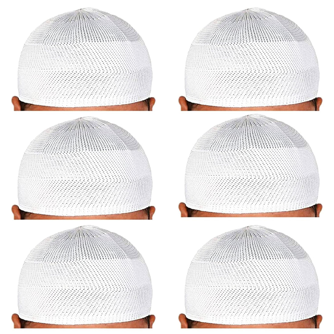 santarms Islamic Prayer Kufi Muslim Cap for Men or boy namaz topi for namaz (6 Cap) White