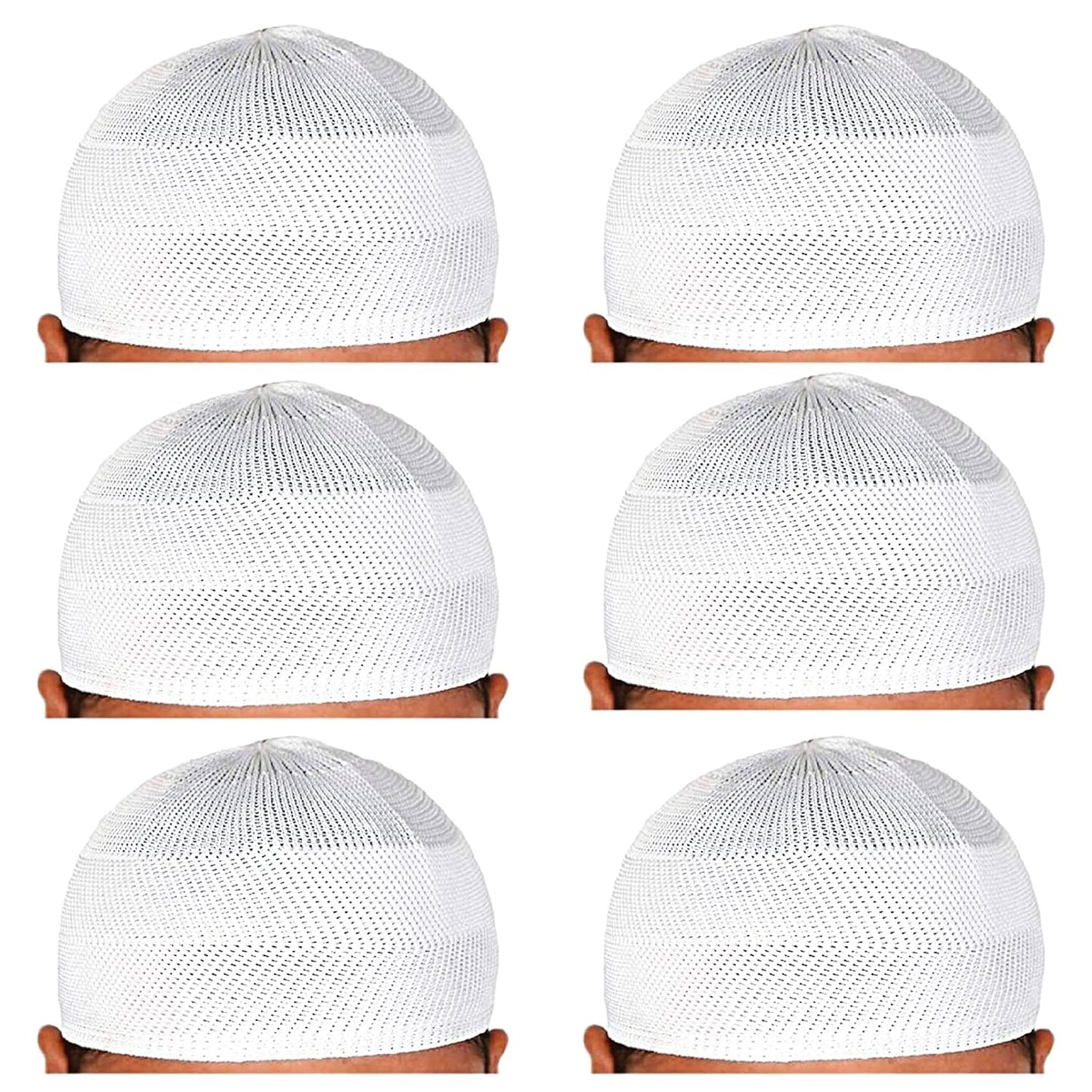 santarms Islamic Prayer Kufi Muslim Cap for Men or boy namaz topi for namaz (6 Cap) White