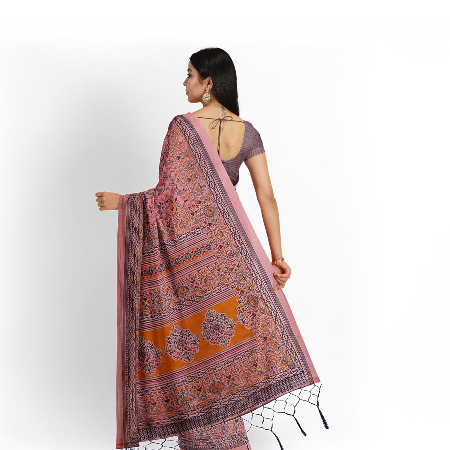 Hira Silk Kalamkari Saree for Women with Unstitched Blouse Piece - Pack of 2