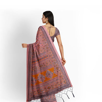 Hira Silk Kalamkari Saree for Women with Unstitched Blouse Piece - Pack of 2