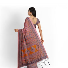 Hira Silk Kalamkari Saree for Women with Unstitched Blouse Piece - Pack of 2