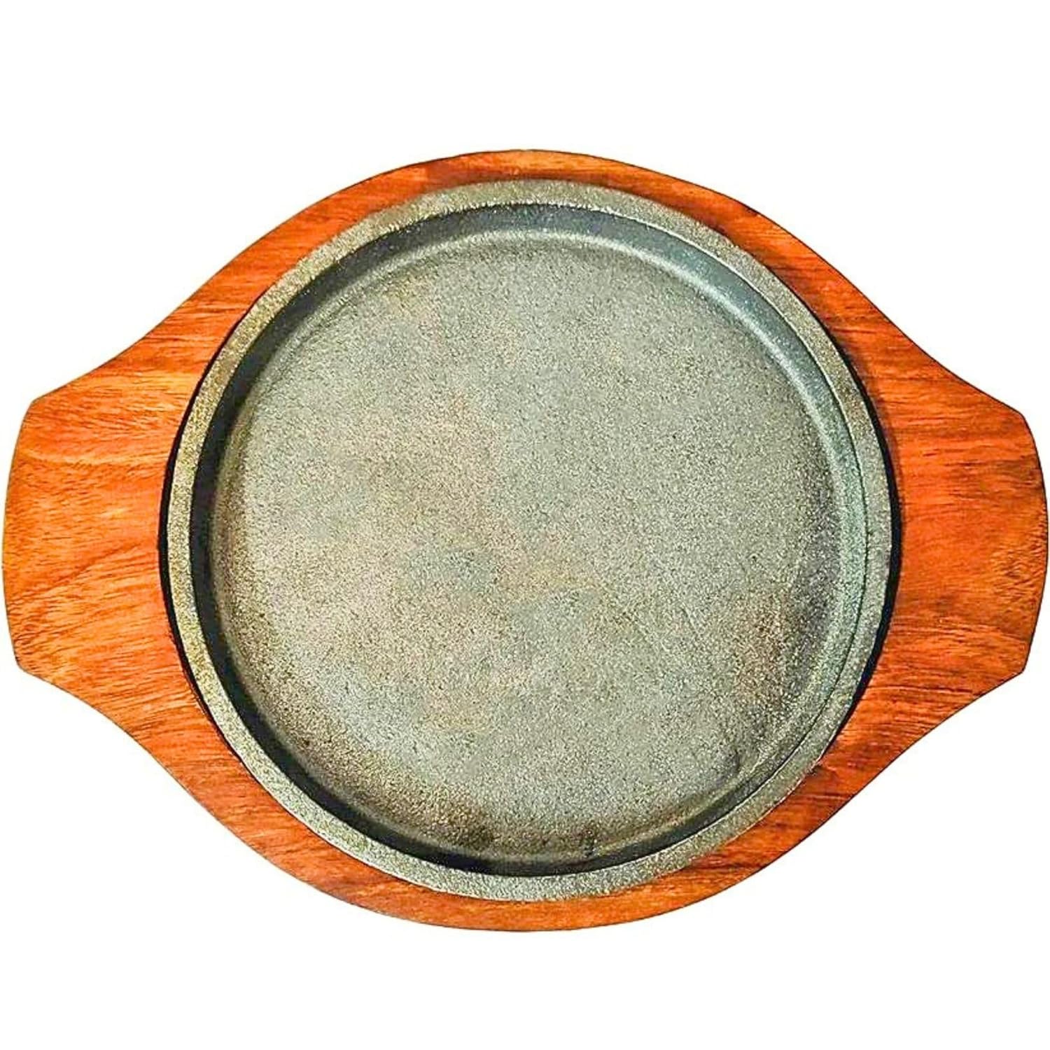 santarms sizzler Plate with Wooden Stand Sizzler Plate with Dish Sizzling