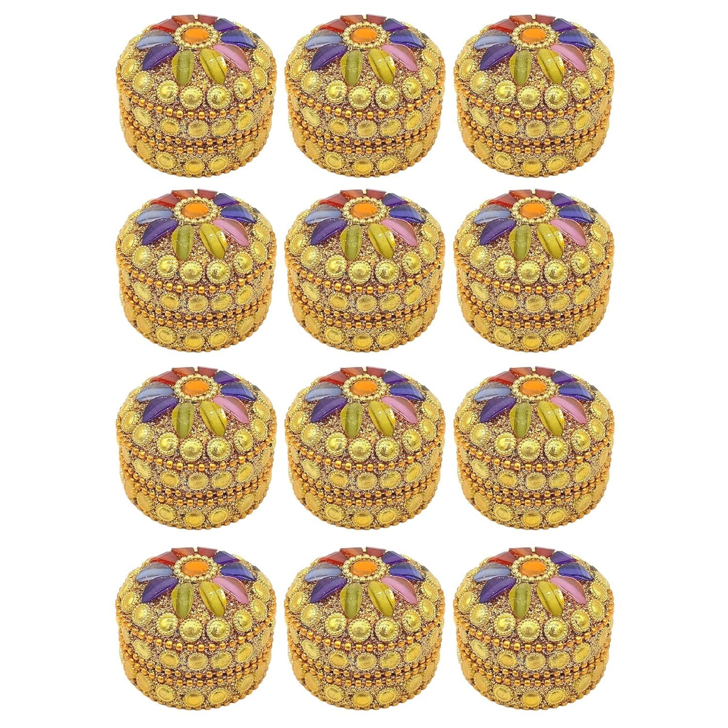 santarms Handmade Golden_Small Kum-Kum Box Handcraft Sindoor Refillable For Married Women Shadi Ka Gift Puja Aluminum Round Kumkum Sindur Shringar Dani Dabbi Beautiful Gifting Moti Dibbi