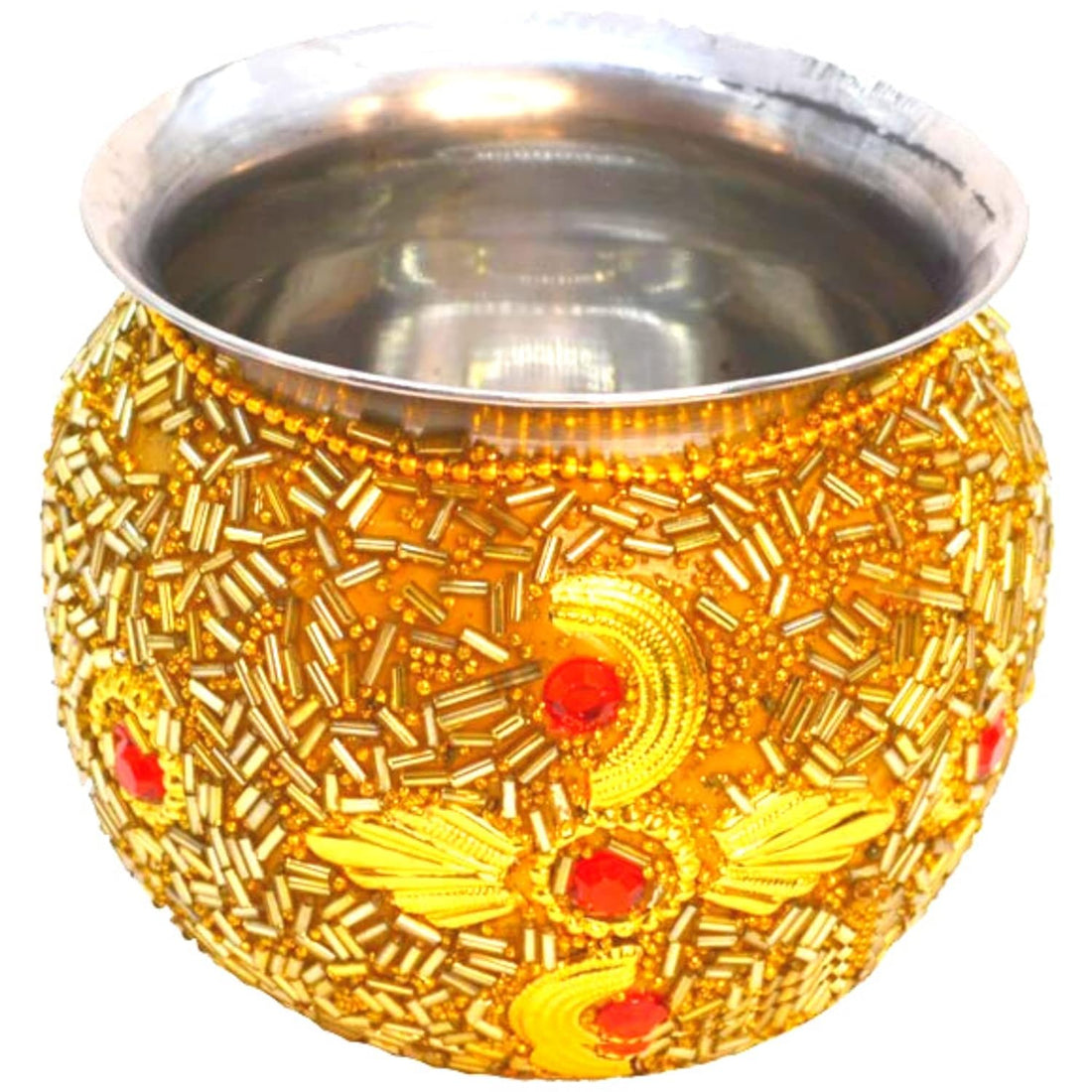 Santarms Handcrafted Home Pooja Kalash Lota for Festival Beautiful Handcraft Decorated Lota - Kalash - Chambu - Tumbler for Pooja, Pongal, Sankranti Puja, Wedding Marriage, Diwali