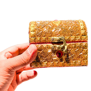 santarms Golden Small Vanity Gift Box – Elegant and Luxurious Box for Jewelry, Watches, Earrings, and Accessories | Perfect for Return Gifts, Weddings, and Special Occasions