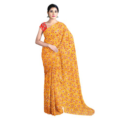 Hira Silk Printed Saree for Women, Tussar Silk Saree/Sari with Unstitched Blouse Piece, Kumkum Box and Red Sindoor