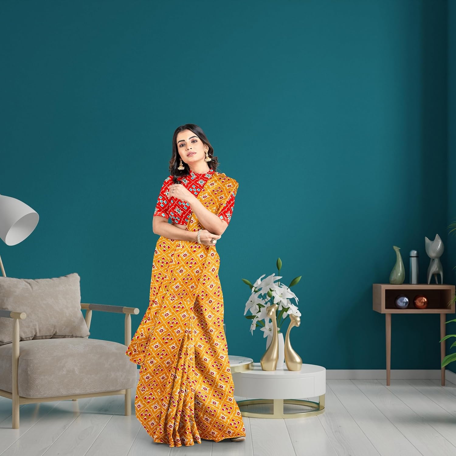 Hira Silk Printed Saree for Women, Tussar Silk Saree/Sari with Unstitched Blouse Piece - Pack of 2