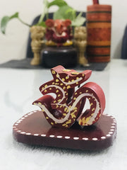 Santarms Elegant Om Agarbatti Stand Handcrafted Wooden Incense Stick Holder Perfect Pooja Accessory for Home Mandir Décor Traditional and Stylish Design for Spiritual Ambiance Home & Office