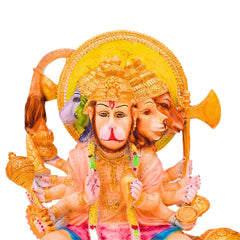 santarms Lord Panchmukhi Hanuman Idol 5 Head Bajrang Bali Exquisite Bajrangbali Sitting Murti Hindu God Figurine Statue for Home& Office Car Dashboard Gift
